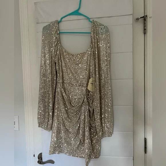 altar'd state champagne dress AltarD State Jamie Satin Dress / champagne/